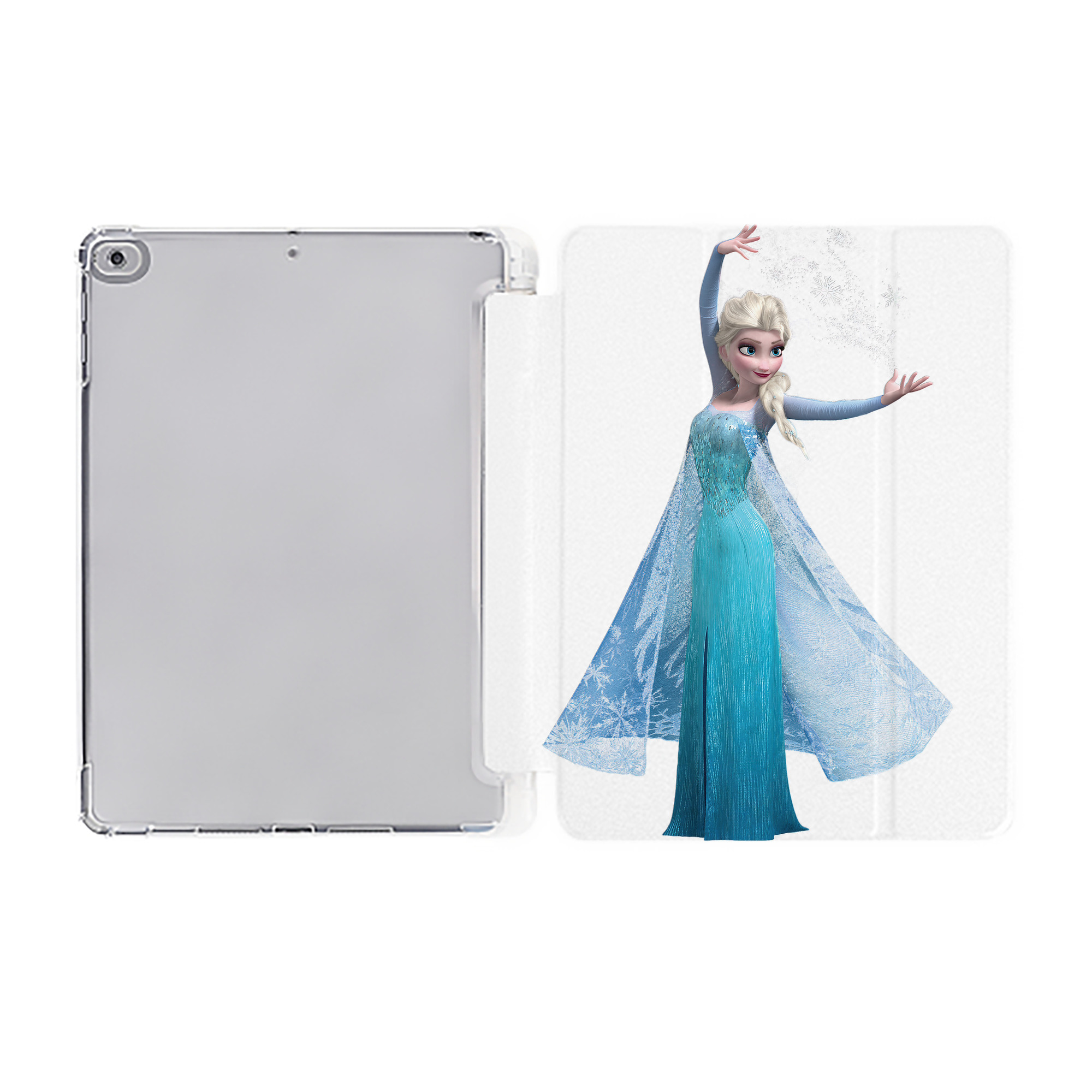 （画像用） アナと雪の女王 アンナ エルサ Frozen Anna Elsa IPad ケース ペン収納付き 三つ折りスタンド PUレザー×シリコン 対応機種9.5/10.5/10.9インチ